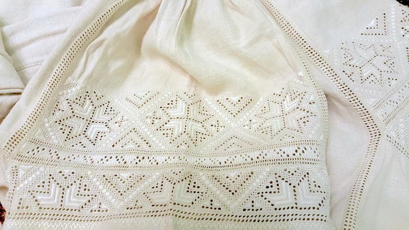 Біла снятинська жіноча сорочка. Курси вишивки, мережка шабак. Онлайн школа української вишивки Prekrasa Studio